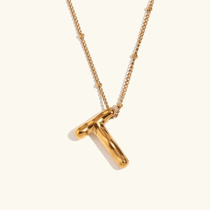[GALE]Balloon Gold Initial Necklace