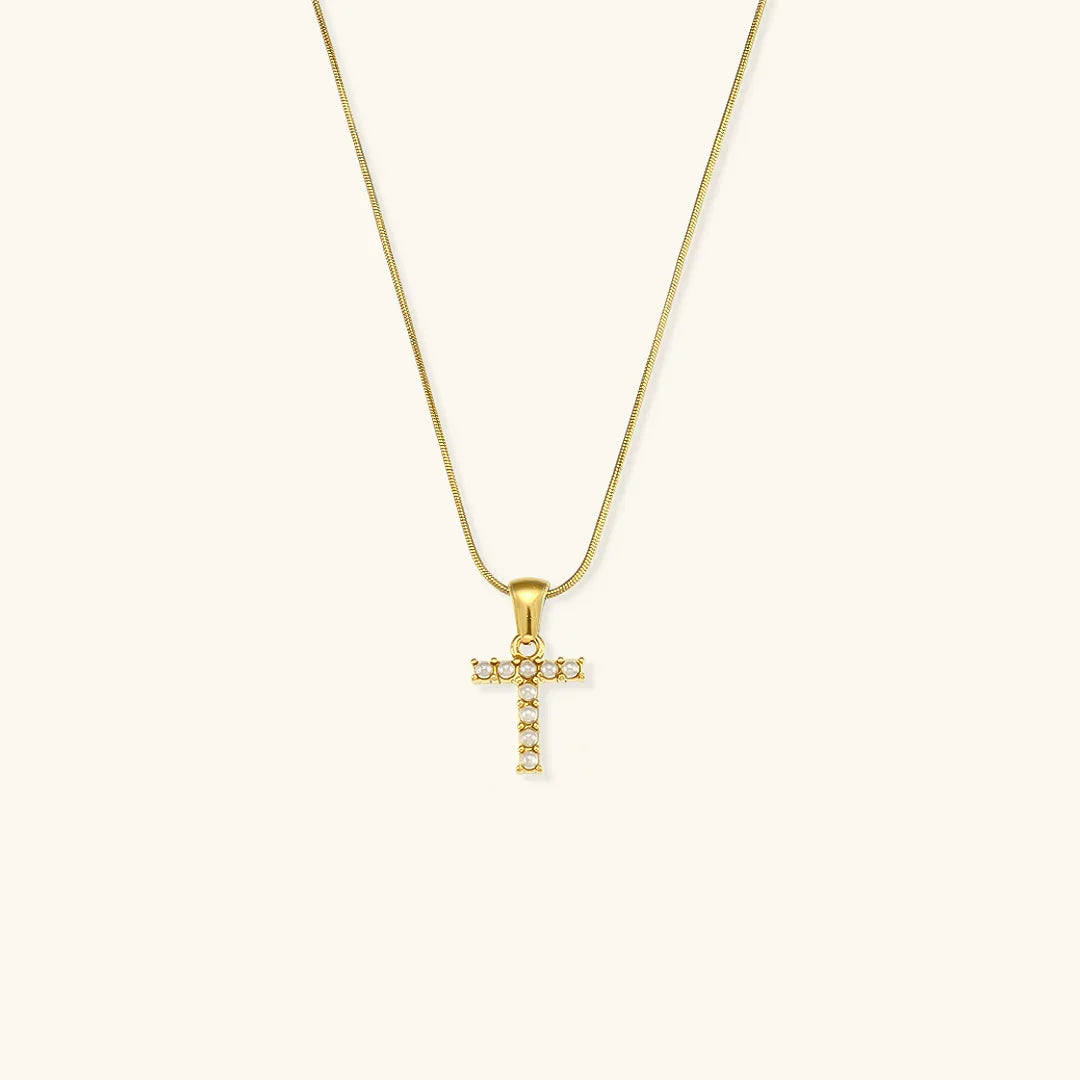 [GALE]Augustine Initial Letter Pearl Necklace