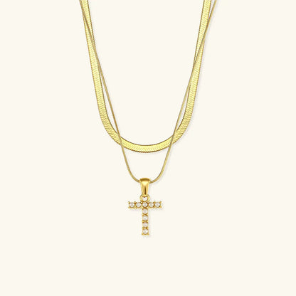 [GALE]Fiona Layered Gold Initial Letter Necklace