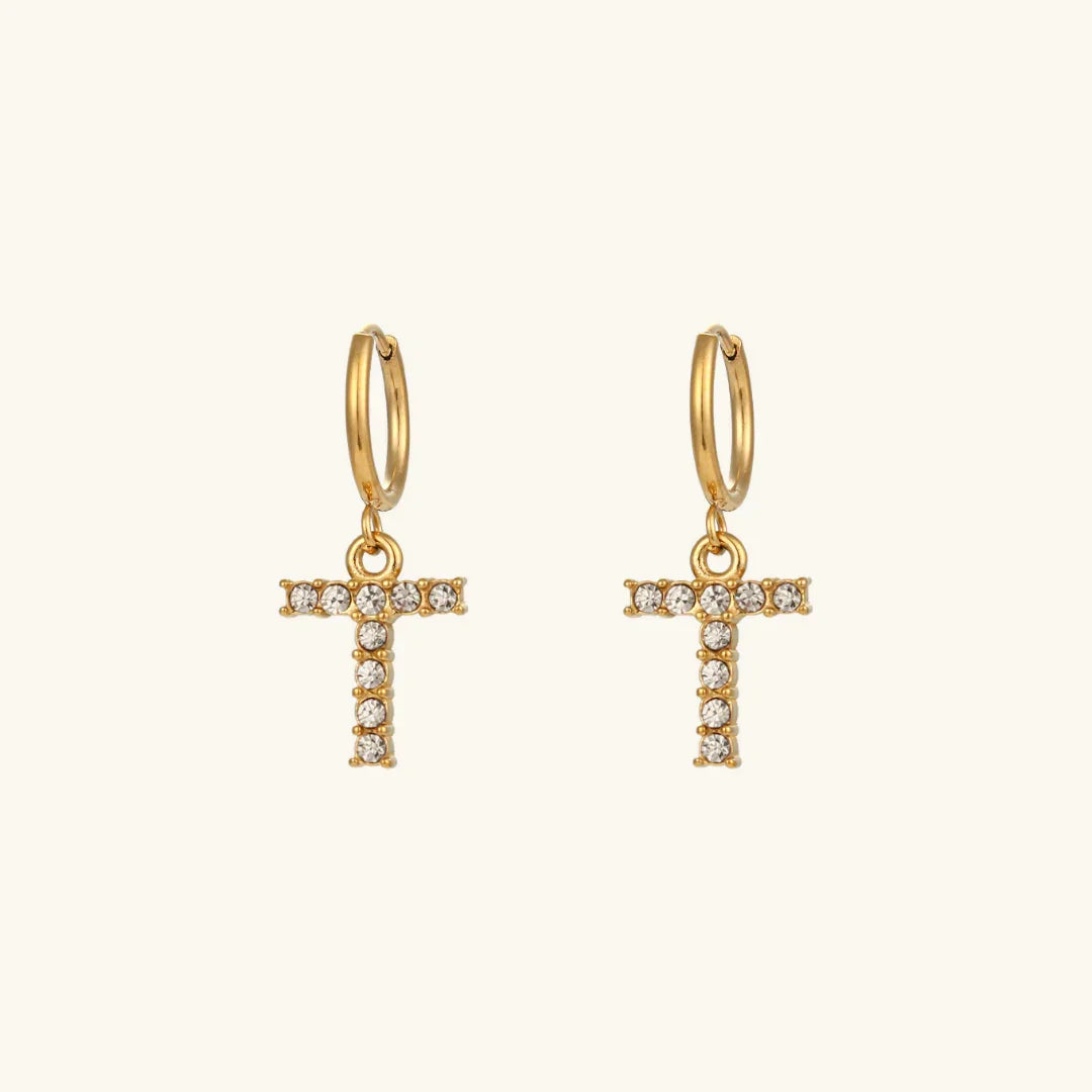 [GALE]Wilhemina Initial Letter Earrings