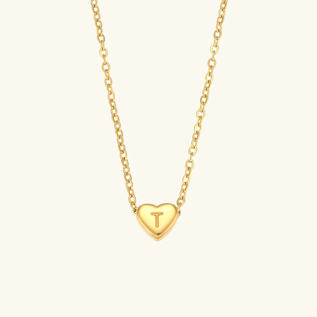 [GALE]Heart Initial Gold Necklace