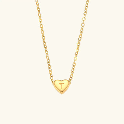 [GALE]Heart Initial Gold Necklace