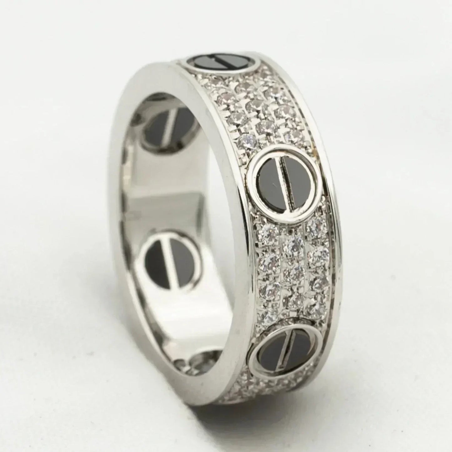 [GALE] Liebesring, 5,5 mm Diamanten, Pavé-Fassung, Keramik