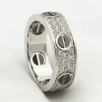 [GALE] Liebesring, 5,5 mm Diamanten, Pavé-Fassung, Keramik