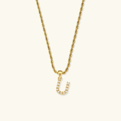 [GALE]Elodie Initial Letter Pearl Necklace