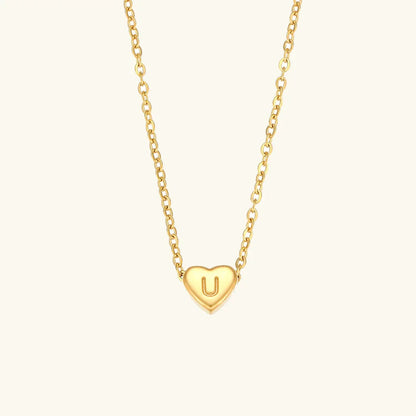 [GALE]Heart Initial Gold Necklace