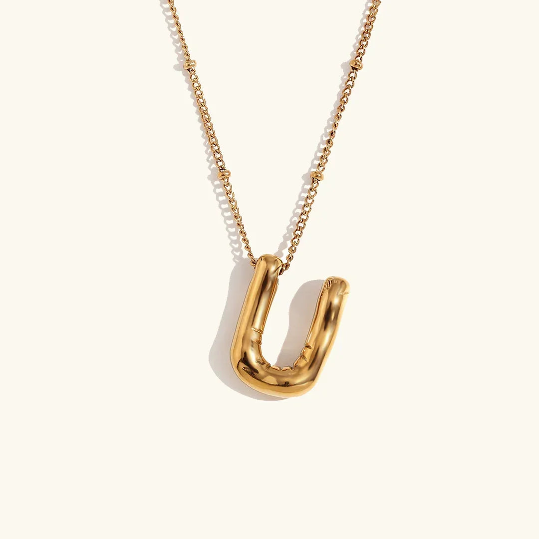 [GALE]Balloon Gold Initial Necklace