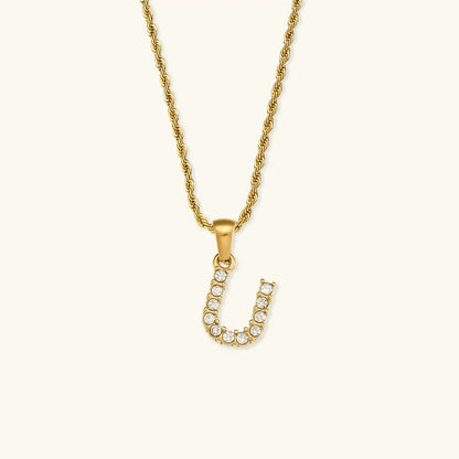 [GALE]Maeve Letter Initial Diamond Necklace