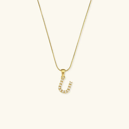 [GALE]Augustine Initial Letter Pearl Necklace