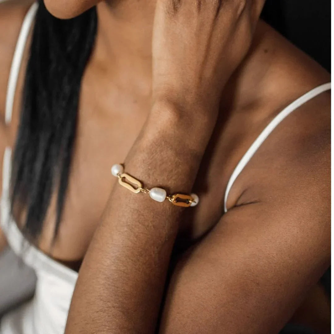 [GALE]Janna Pearl Chain Bracelet