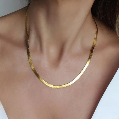 [GALE]Elizabeth Gold Herringbone Necklace