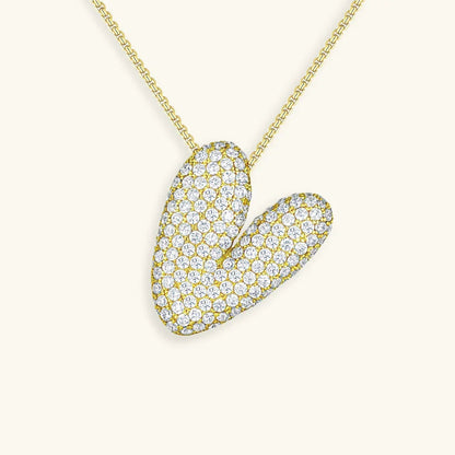 [GALE]Bubble Initial Diamond Necklace