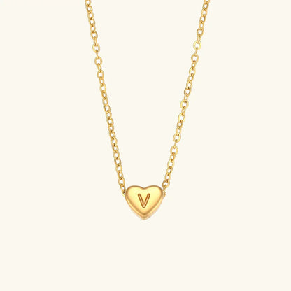 [GALE]Heart Initial Gold Necklace