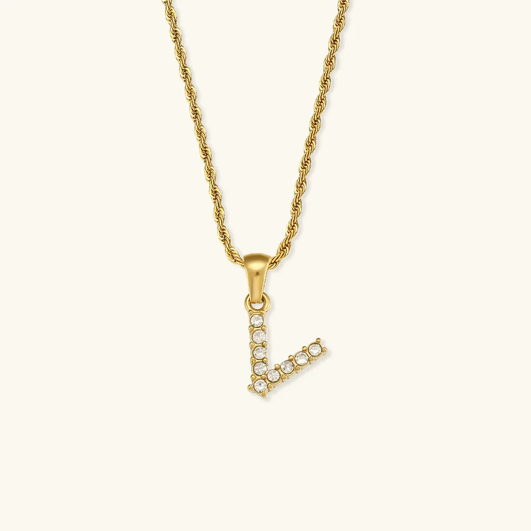 [GALE]Maeve Letter Initial Diamond Necklace