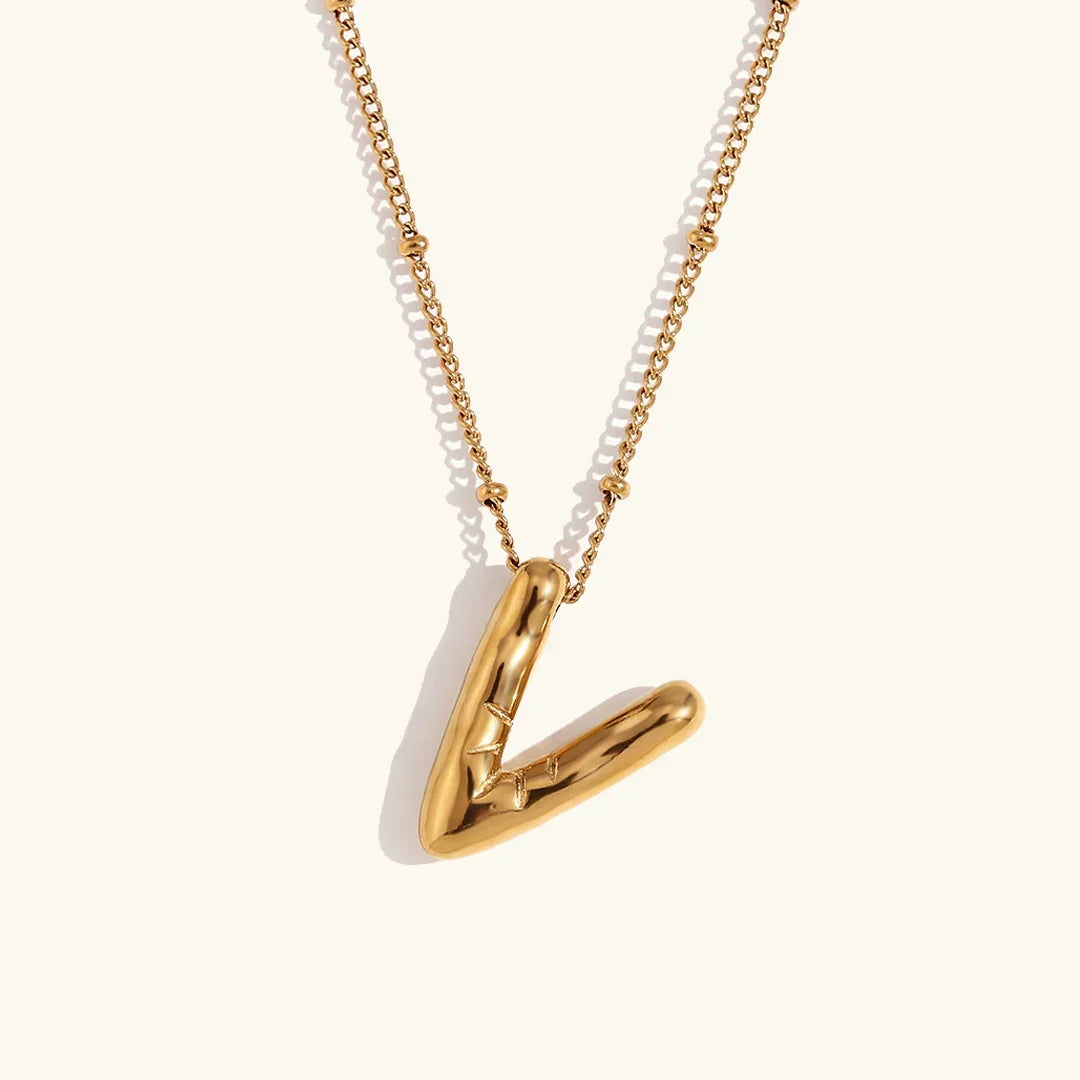 [GALE]Balloon Gold Initial Necklace