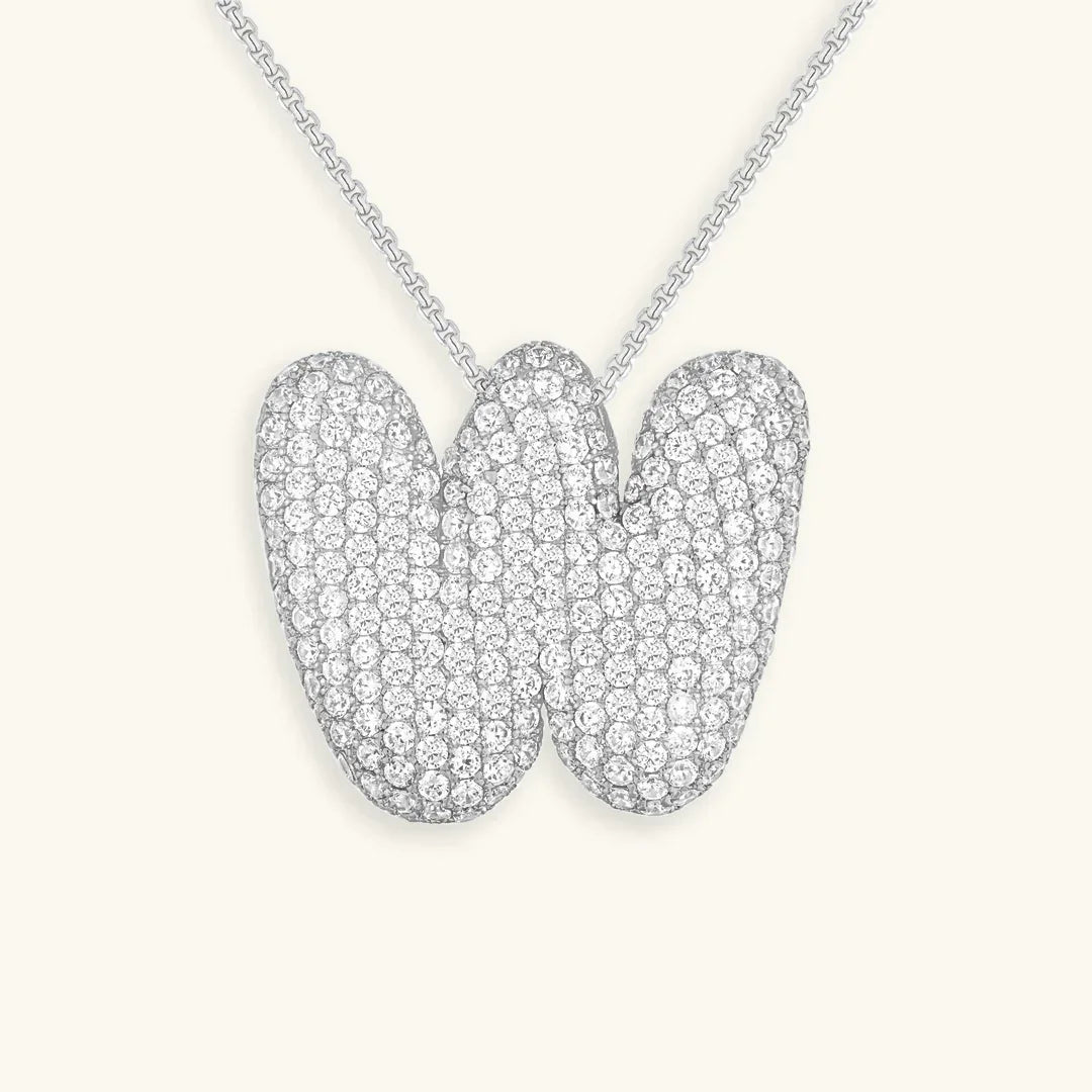 [GALE]Bubble Initial Diamond Necklace