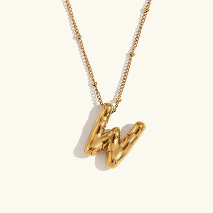 [GALE]Balloon Gold Initial Necklace