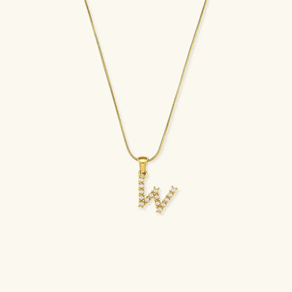 [GALE]Augustine Initial Letter Pearl Necklace