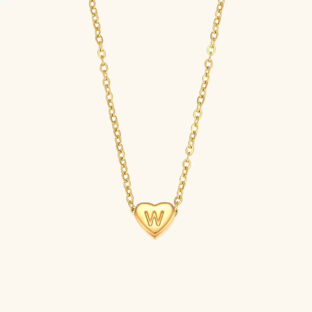 [GALE]Heart Initial Gold Necklace
