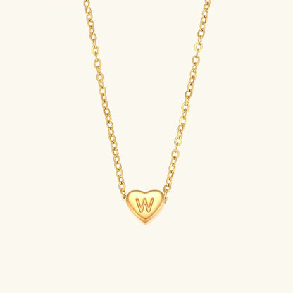 [GALE]Heart Initial Gold Necklace