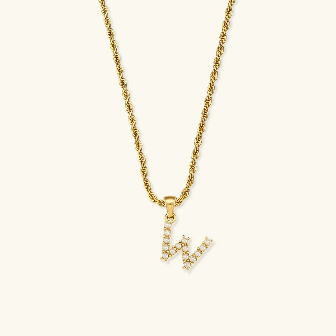 [GALE]Elodie Initial Letter Pearl Necklace