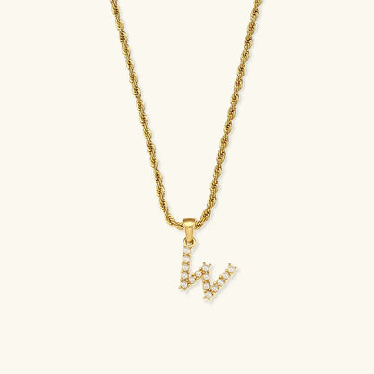 [GALE]Elodie Initial Letter Pearl Necklace
