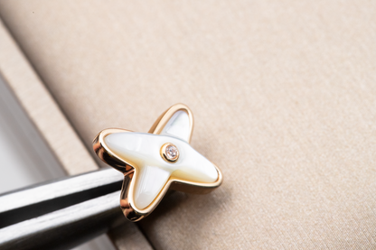 [GALE]JEUX DE WHITE POP ROSE GOLD DIAMOND EARRINGS