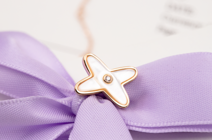 [GALE]JEUX DE WHITE POP ROSE GOLD DIAMOND EARRINGS