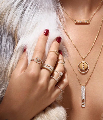 [GALE]LUCKY MOVE PM NECKLACE PINK GOLD DIAMOND