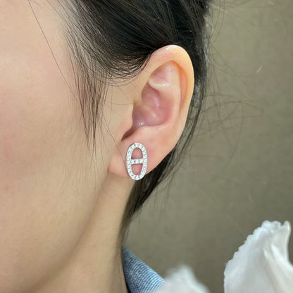 [GALE]HM Ohrstecker mit Volldiamanten in Schweinenase