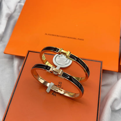 [GALE]CLASSIC HM CLIC BLACK 8MM ENAMEL BRACELET