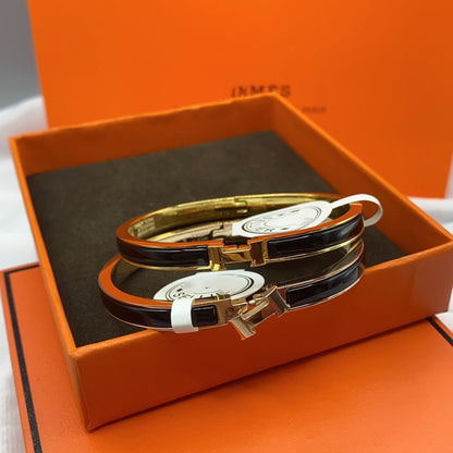[GALE]CLASSIC HM CLIC BLACK 8MM ENAMEL BRACELET