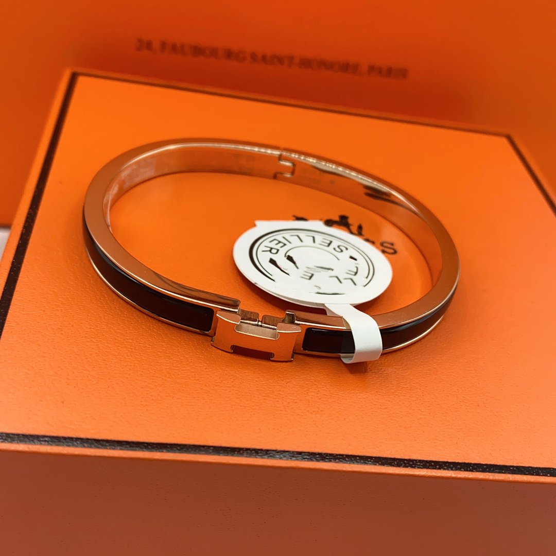 [GALE]CLASSIC HM CLIC BLACK 8MM ENAMEL BRACELET