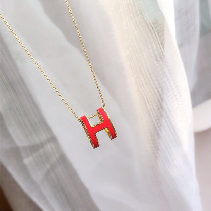 [GALE]HM CLIC ROTE EMAILLE-GOLD-KETTE