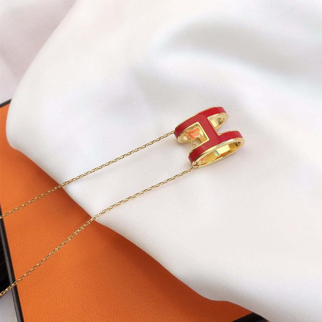 [GALE]HM CLIC ROTE EMAILLE-GOLD-KETTE