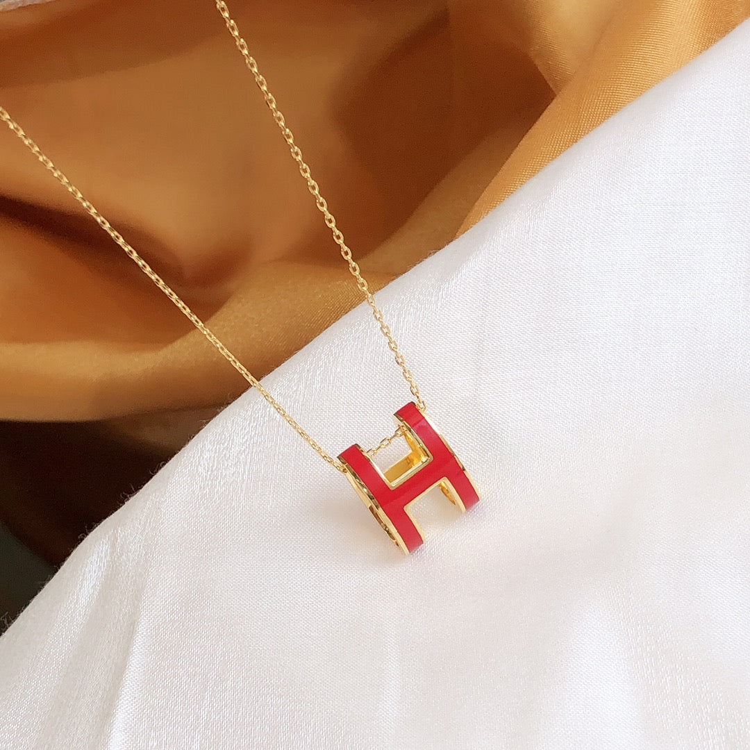 [GALE]HM CLIC ROTE EMAILLE-GOLD-KETTE