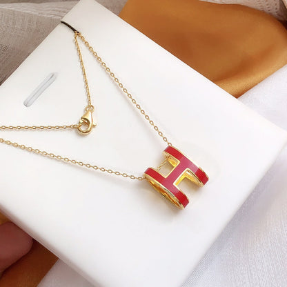 [GALE]HM CLIC ROTE EMAILLE-GOLD-KETTE
