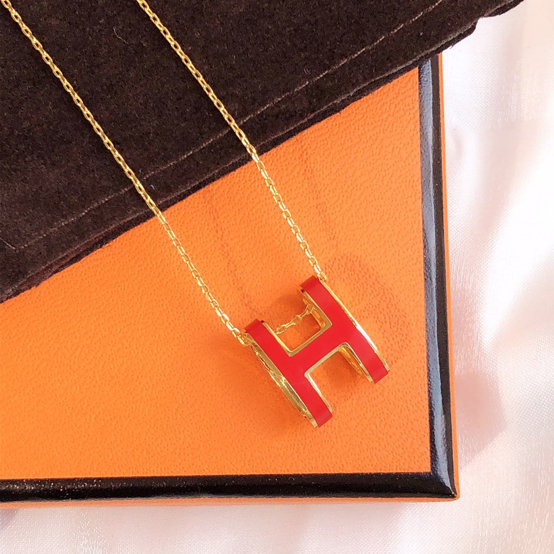 [GALE]HM CLIC ROTE EMAILLE-GOLD-KETTE
