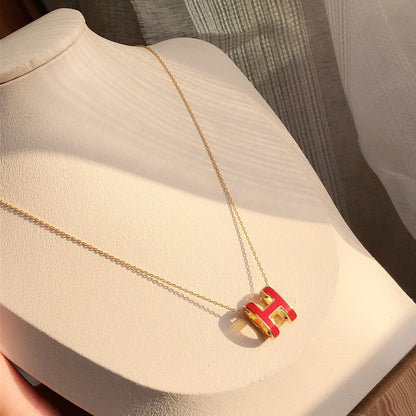 [GALE]HM CLIC ROTE EMAILLE-GOLD-KETTE