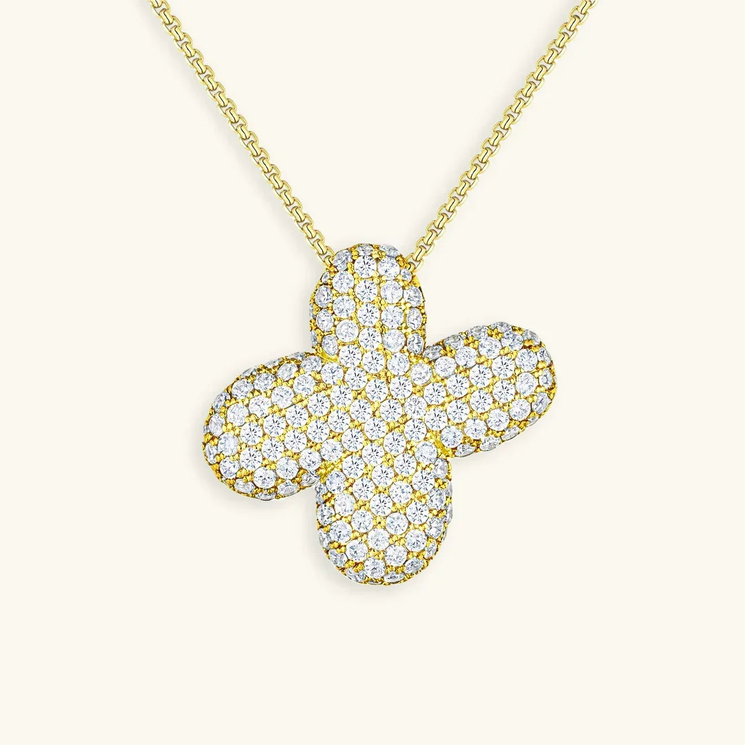 [GALE]Bubble Initial Diamond Necklace