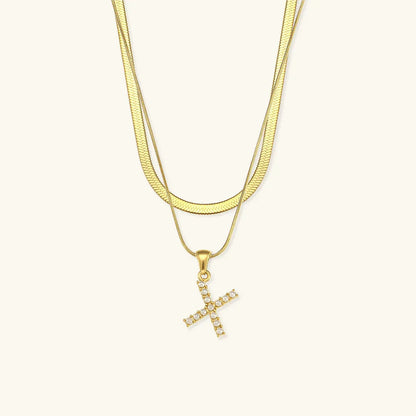 [GALE]Fiona Layered Gold Initial Letter Necklace