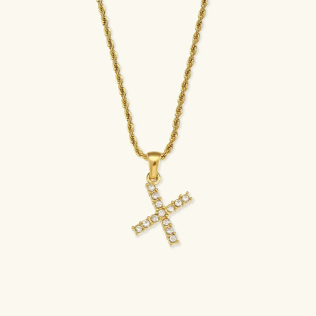 [GALE]Maeve Letter Initial Diamond Necklace
