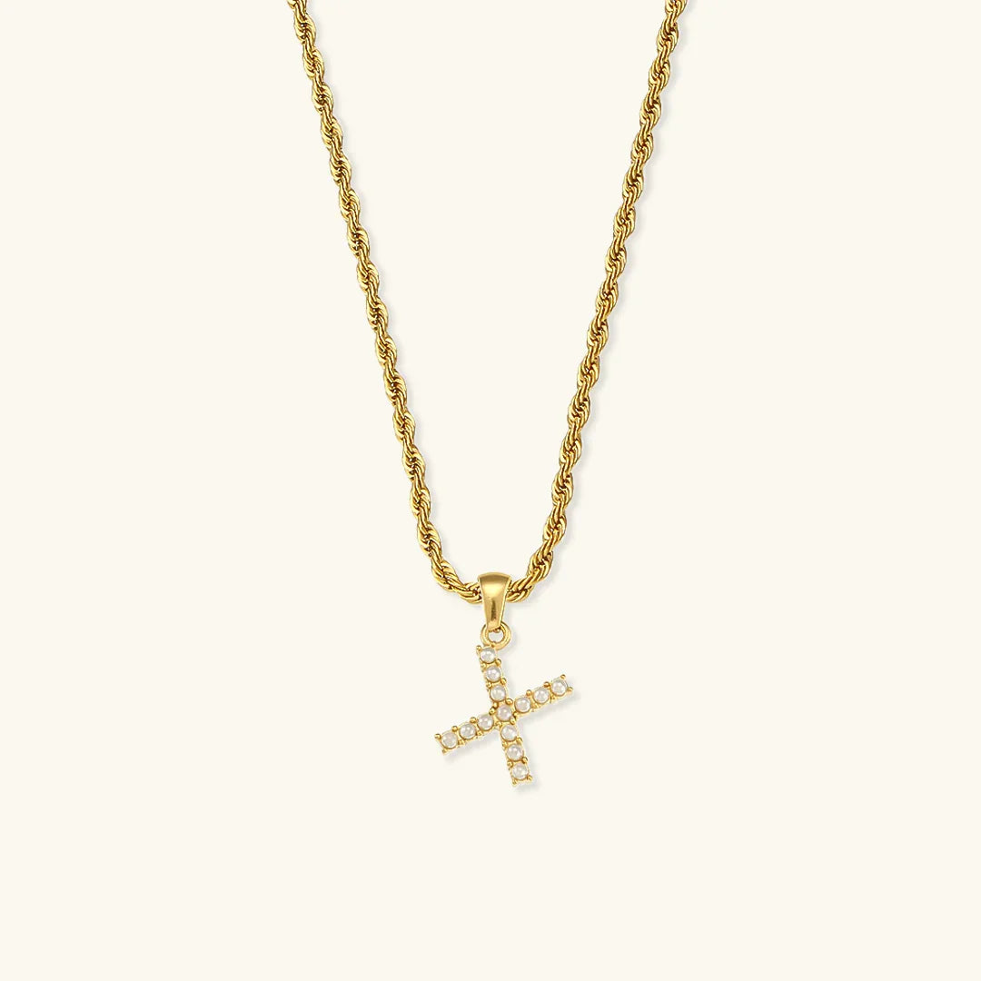 [GALE]Elodie Initial Letter Pearl Necklace