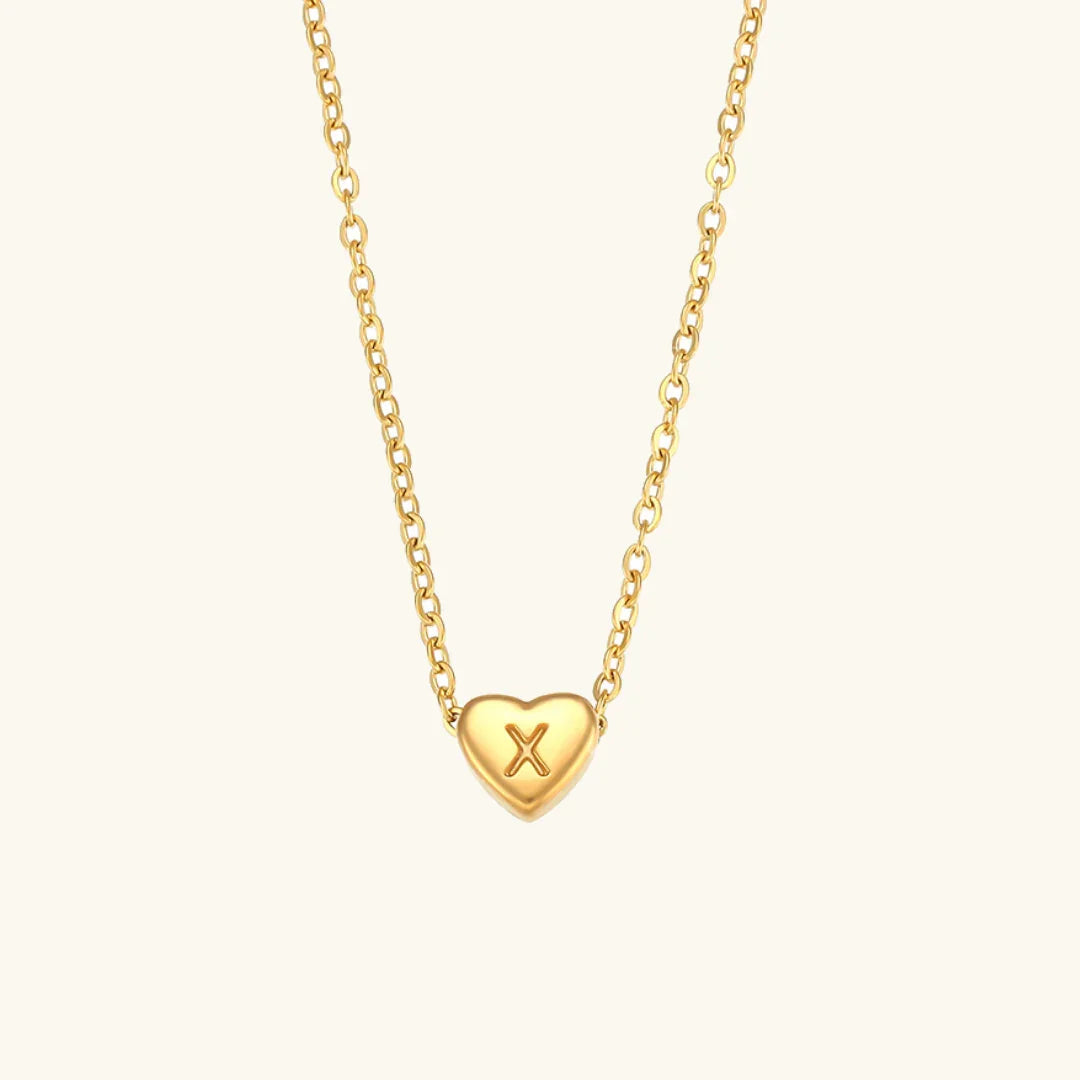 [GALE]Heart Initial Gold Necklace