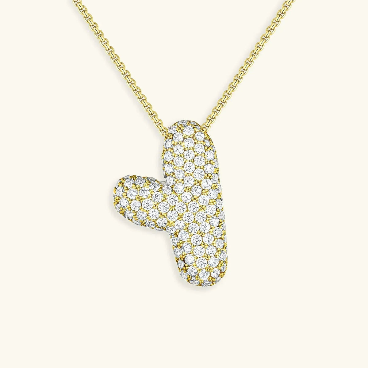[GALE]Bubble Initial Diamond Necklace
