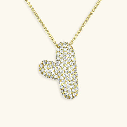 [GALE]Bubble Initial Diamond Necklace