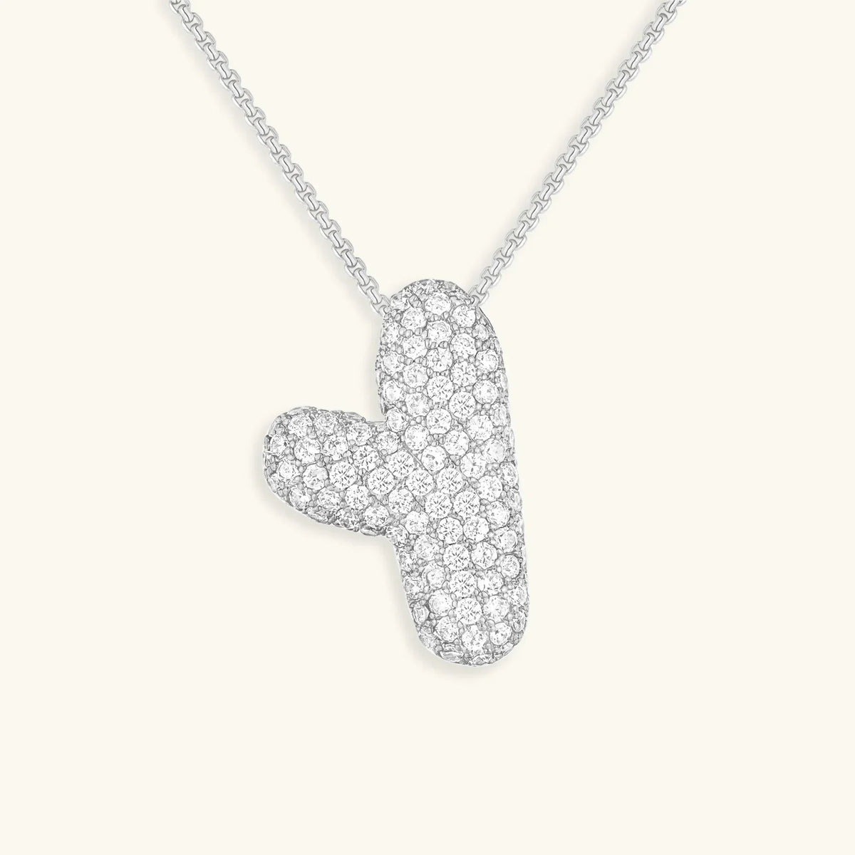 [GALE]Bubble Initial Diamond Necklace