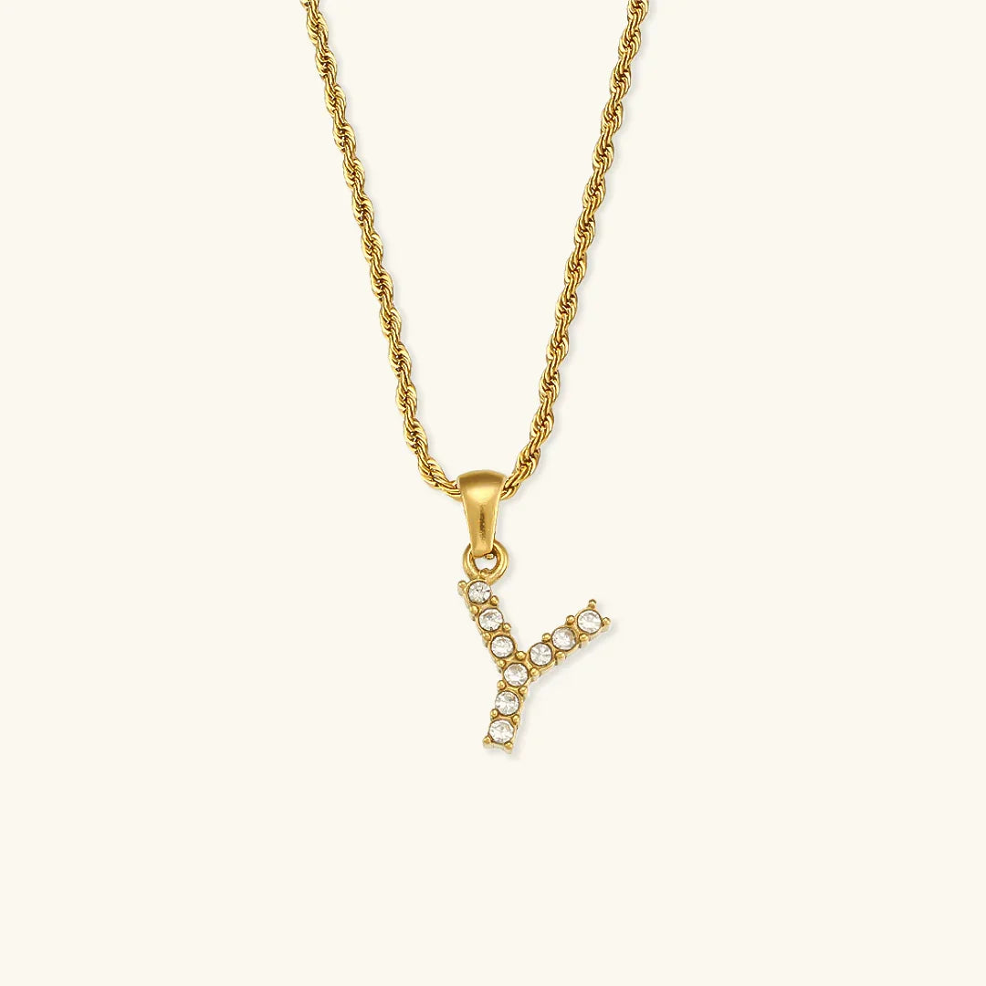 [GALE]Maeve Letter Initial Diamond Necklace