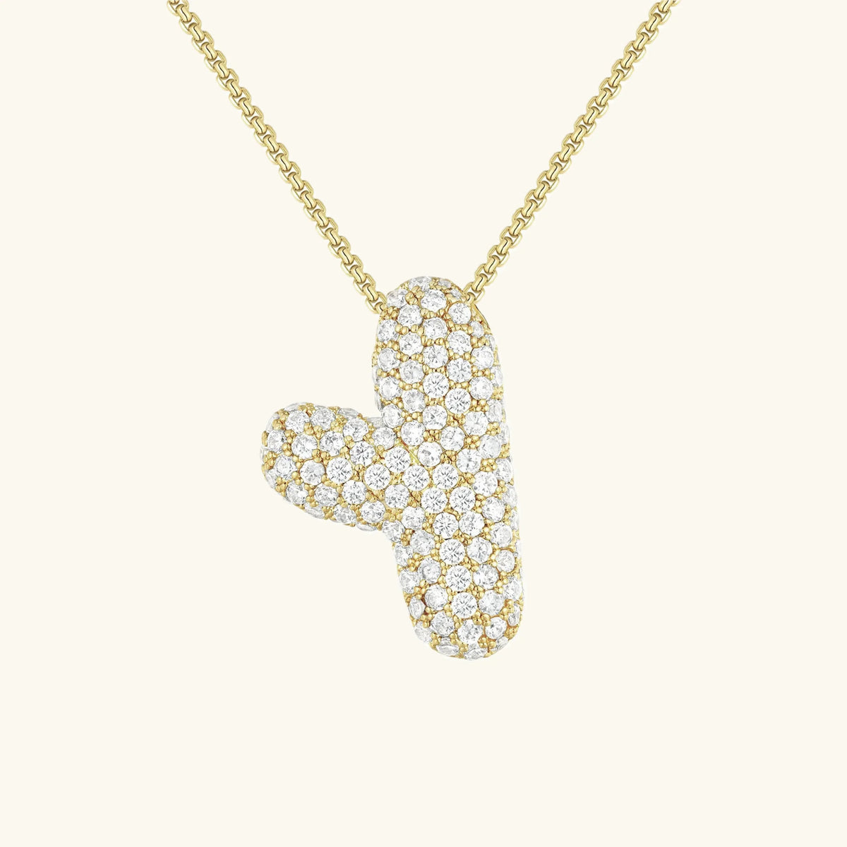 [GALE]Bubble Initial Diamond Necklace