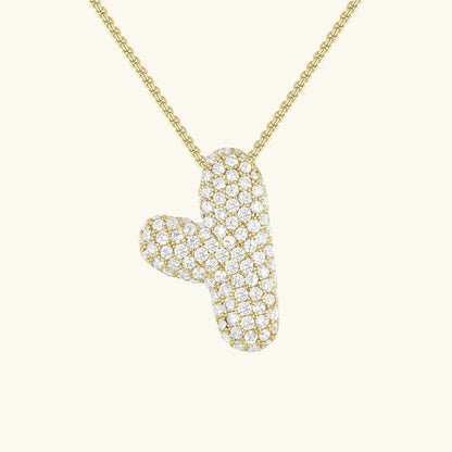 [GALE]Bubble Initial Diamond Necklace